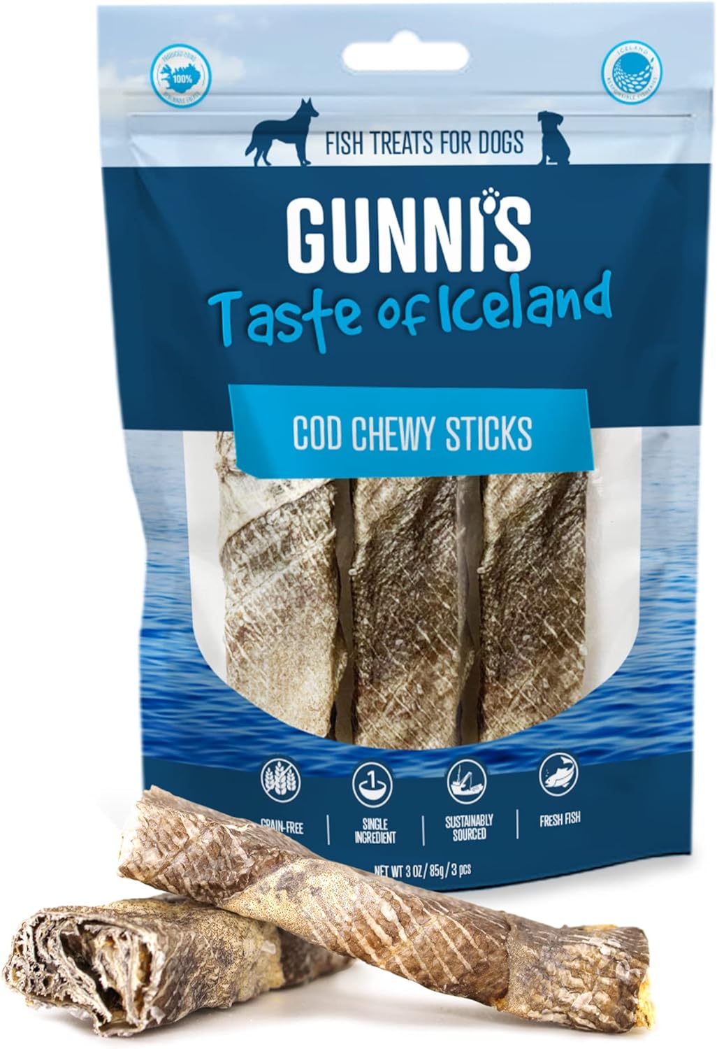 Gunni's Cod Skin Chewy Sticks 3 pk