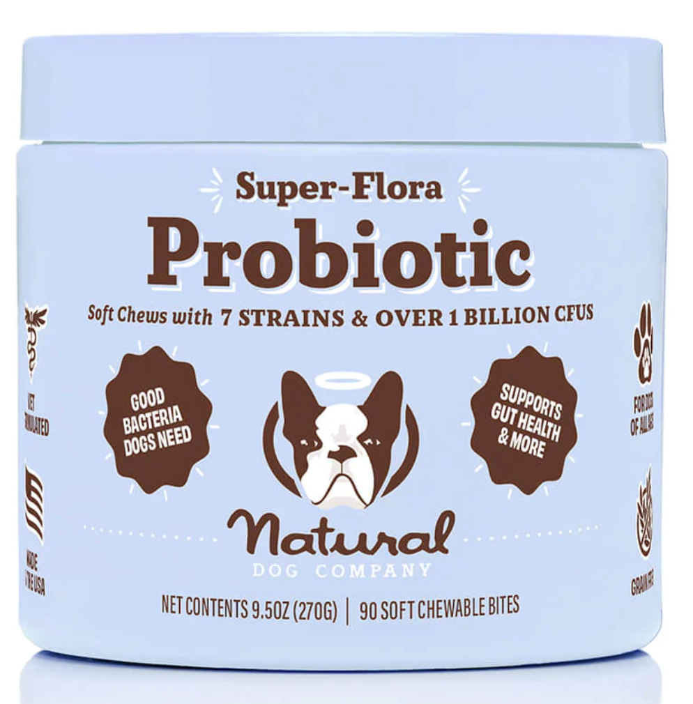 Natural Dog Company Super Flora Probiotic Chews 90 ct