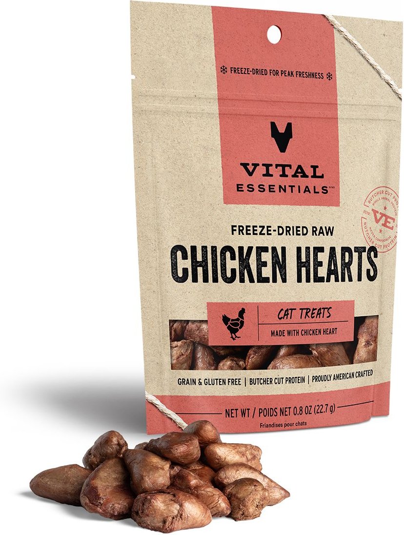 Vital Essentials Cat Freeze Dried Chicken Heart .8 oz.