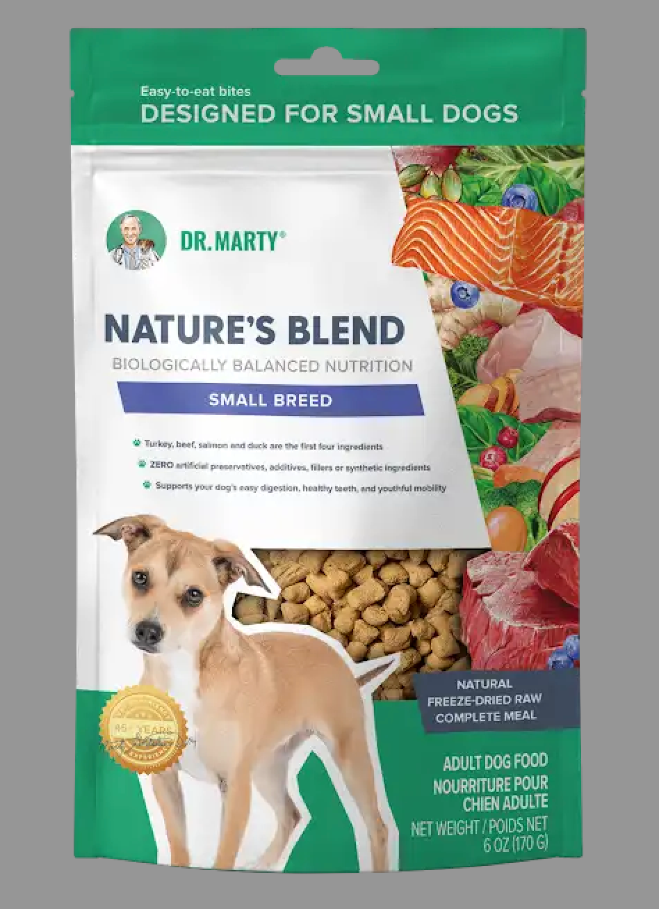 Dr. Marty Nature's Blend Freeze Dried Raw Dog Food for Sensitive Stomachs, 6 oz