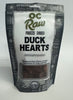 OC Raw Freeze Dried Duck Hearts 4 oz.