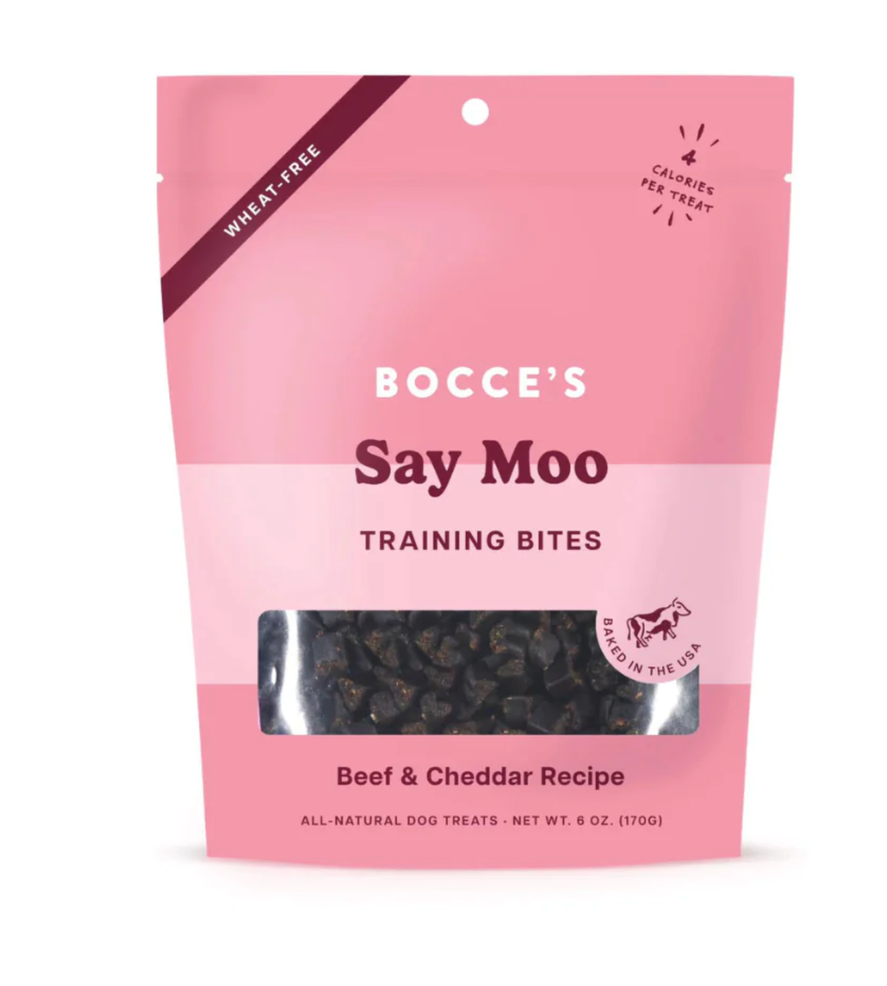 Bocce's Training Bites Say Moo Beef & Cheddar 6 oz.