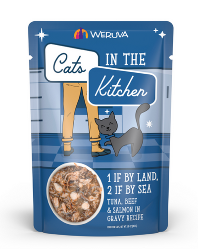 Weruva Cats in the Kitchen 1 If By Land, 2 If By Sea Tuna, Beef & Salmon Pouch