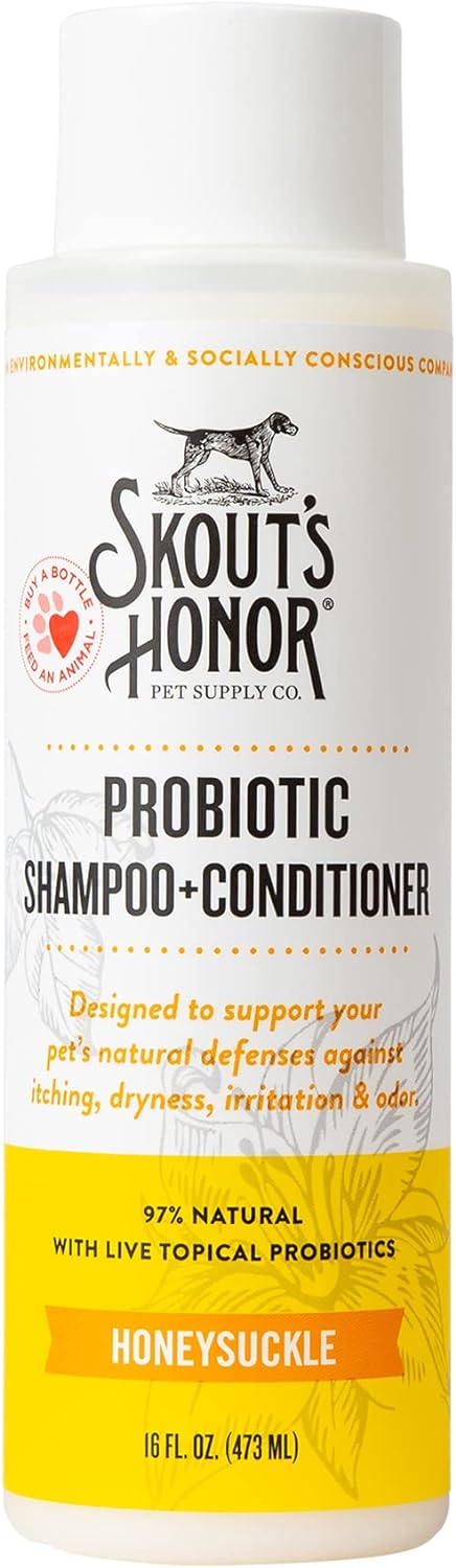 Skout's Honor Dog Probiotic Honeysuckle Shampoo + Conditioner 16 oz