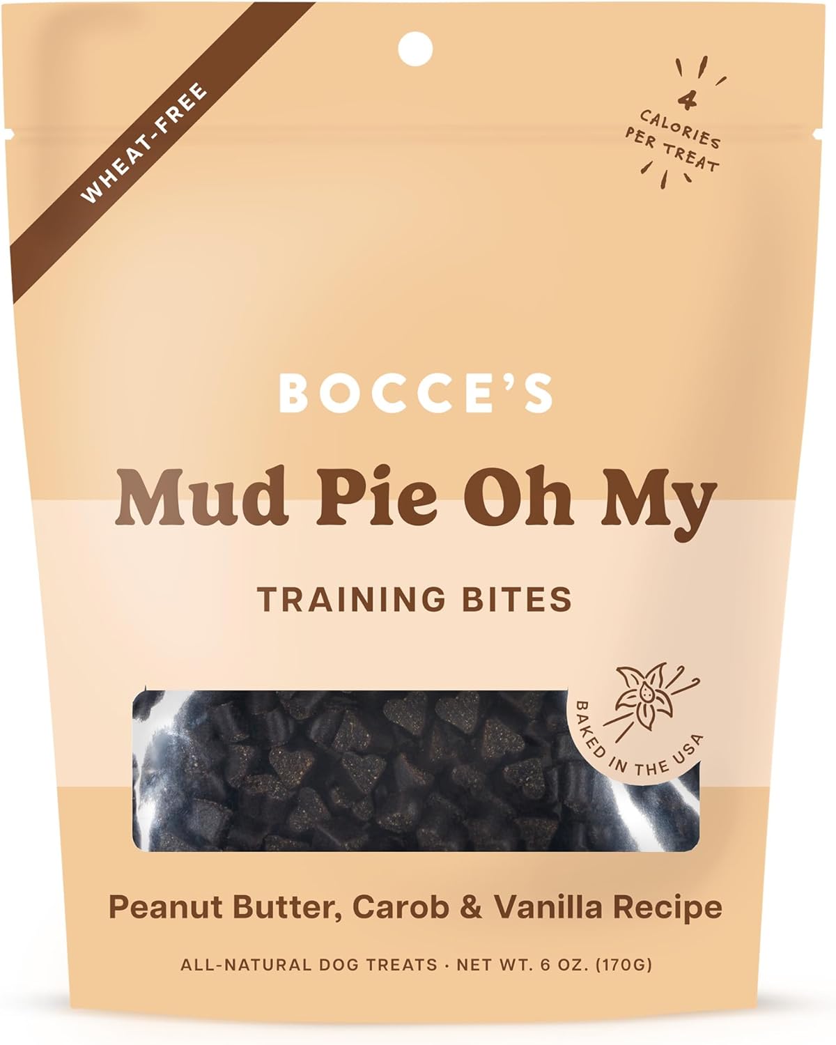 Bocce's Training Bites Mud Pie Oh My PB & Carob & Vanilla 6 oz.