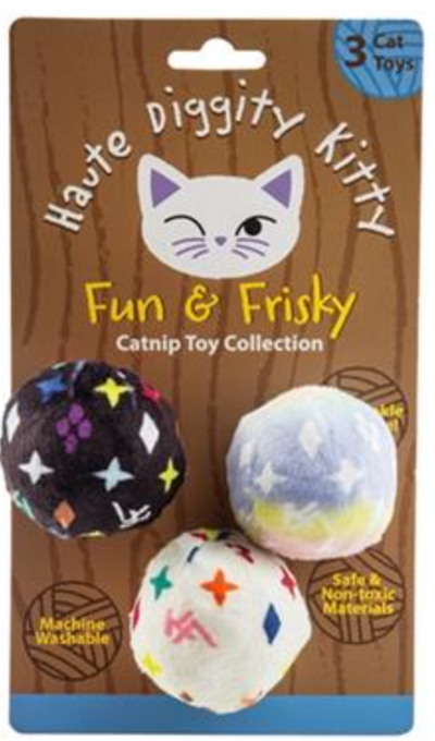 Haute Diggity Kitty Vuiton Organic Catnip Ball 3 Pack