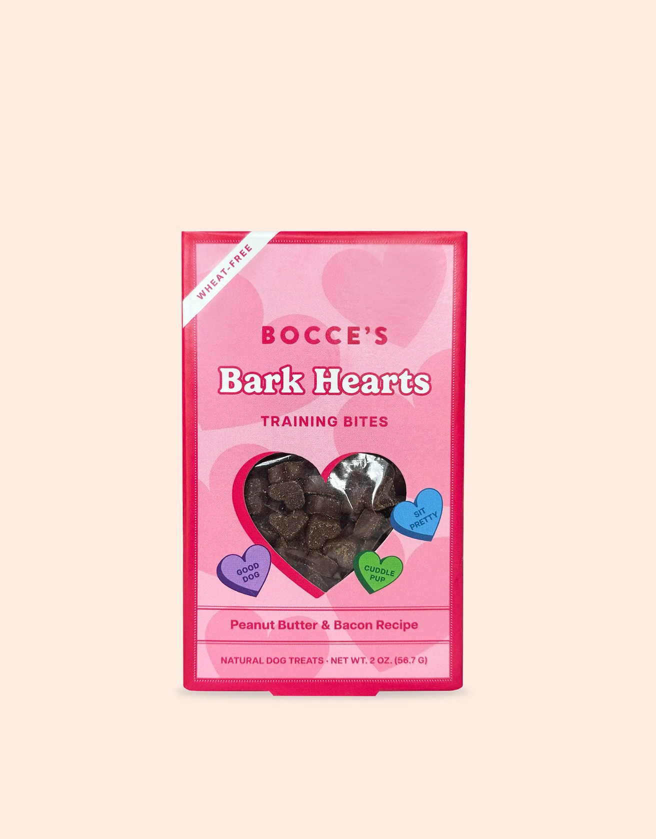 Bocce Bark Hearts Peanut Butter & Bacon 2 oz