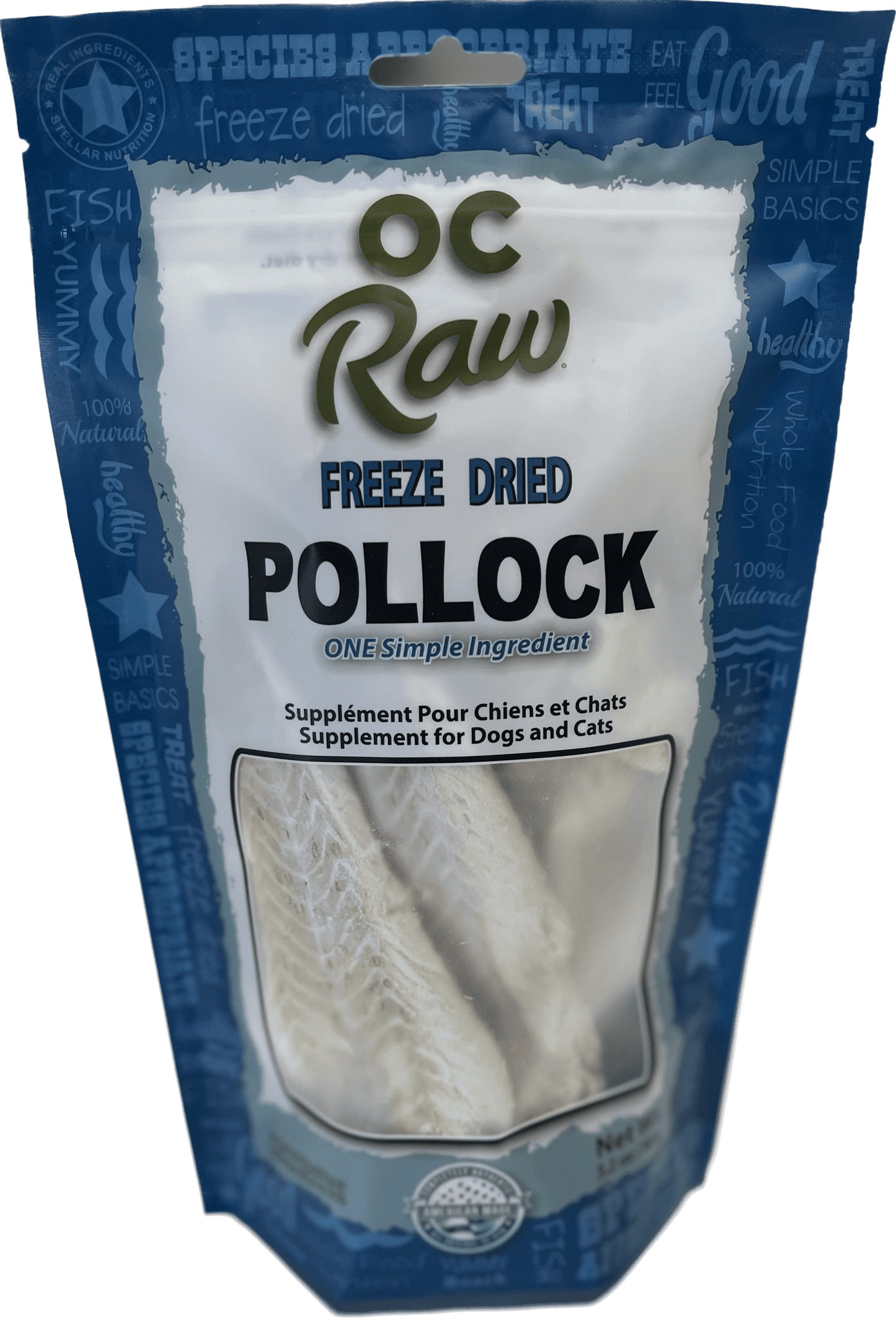 OC Raw Freeze Dried Pollock 3.2 oz.