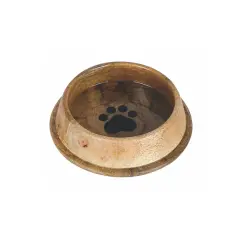 Advanced Pet Product Non-Skid Wooden Paw Print Bowl