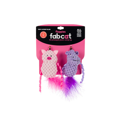 FabCat Floppy Pig & Hippo 2-Pack Cat Toy