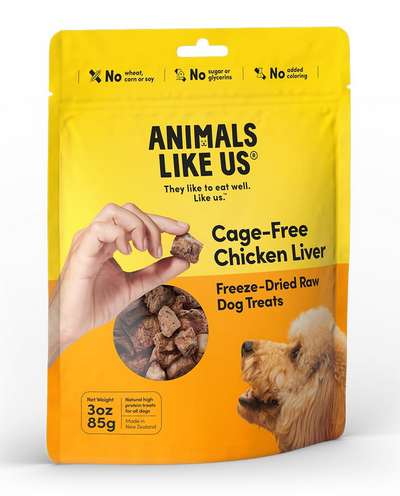 Animals Like Us Freeze Dried Raw Cage-Free Chicken Liver Treat 3 oz