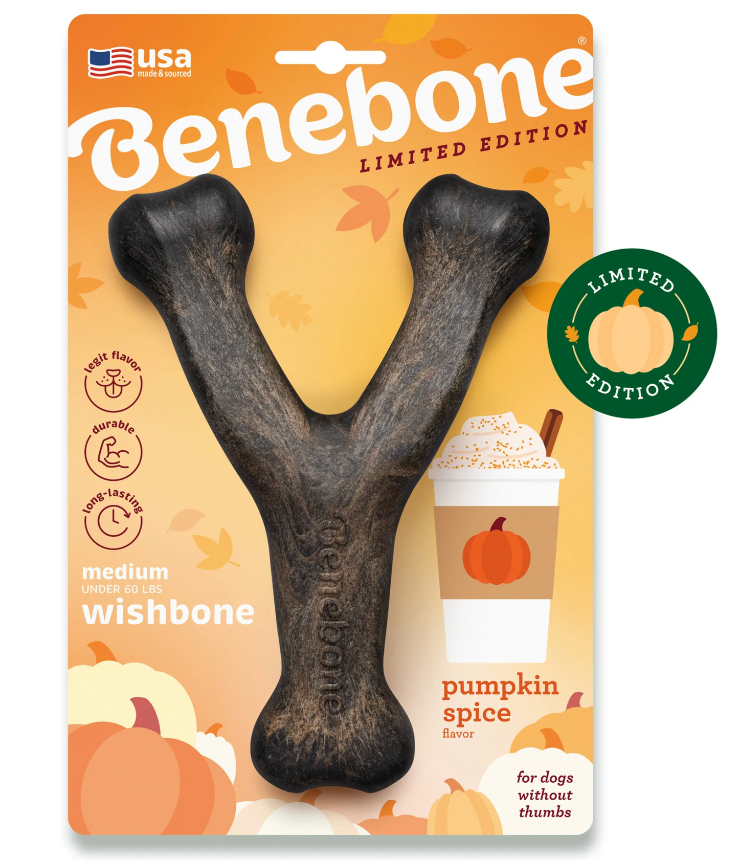 Benebone Limited Edition Wishbone Pumpkin Spice Medium