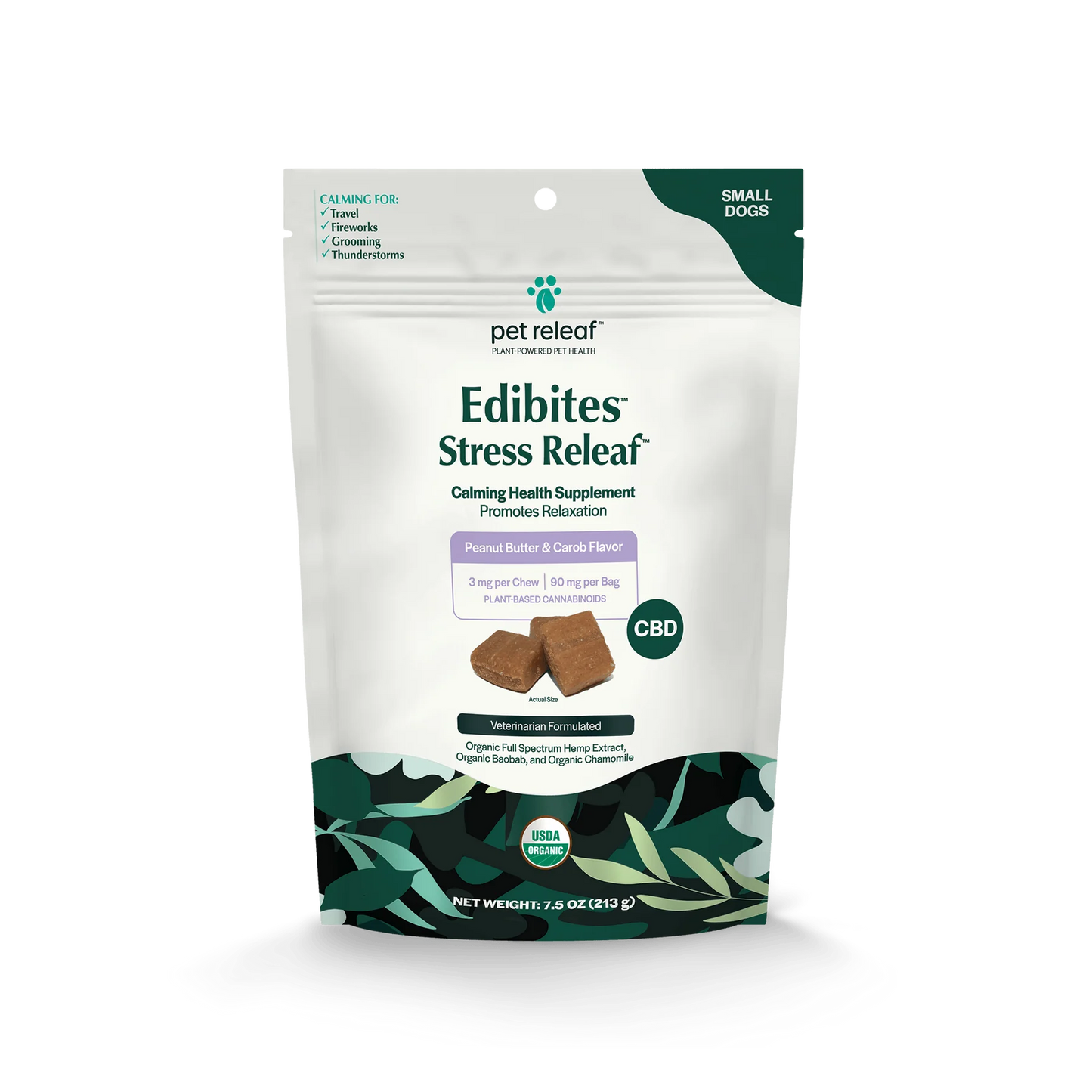 Pet Releaf Stress Releaf Edibites Peanut Butter & Carob