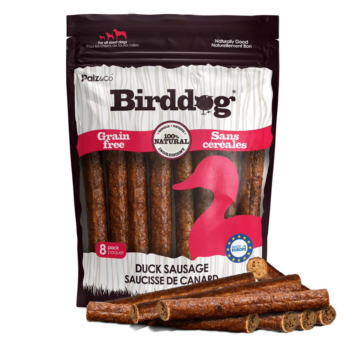 Palz & Co BirdDog Duck Sausage 8 Pack