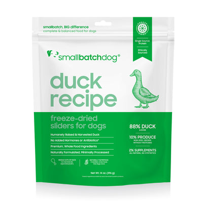 Small Batch Freeze Dried Duck Sliders 14 oz.