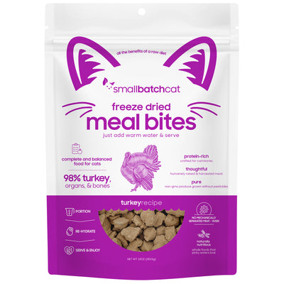 Small Batch Cat Freeze Dried Meal Bites Turkey 10 oz.