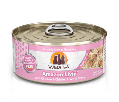 Weruva Cat Classic Grain-Free Amazon Livin' with Chicken & Chicken Liver in Gravy