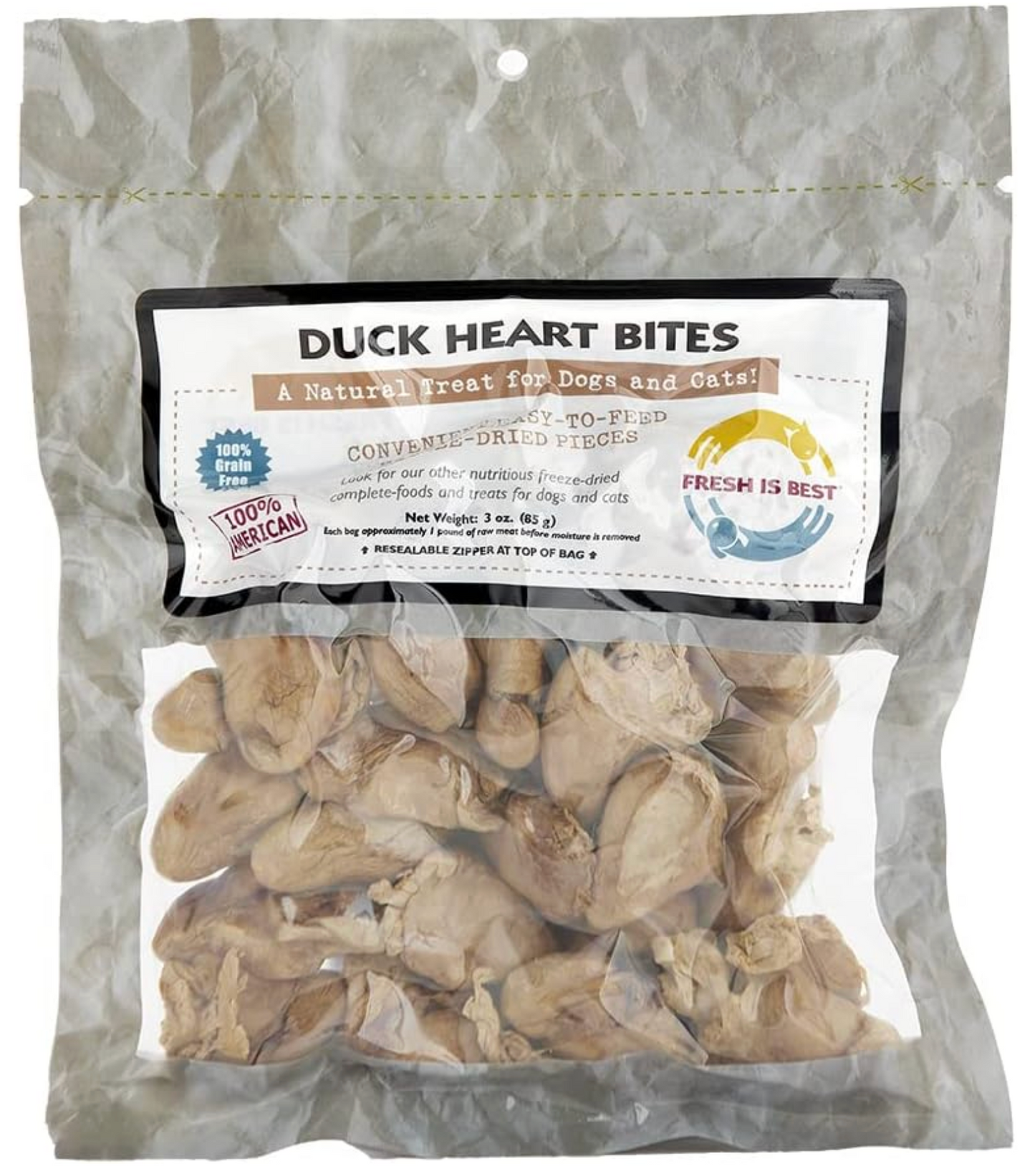 Fresh is Best Duck Heart Bites 3 oz.