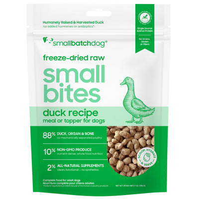 Small Batch Freeze Dried Duck Small Bites  7 oz.