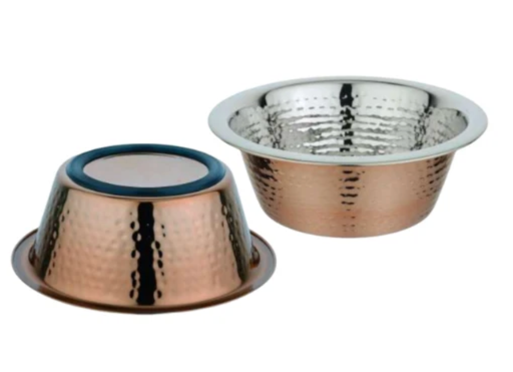 Advanced Pet Product Copper Finished Stainless Steel Non-Skid Bowl