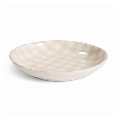 Petrageous Gingham Stoneware Saucer 5"
