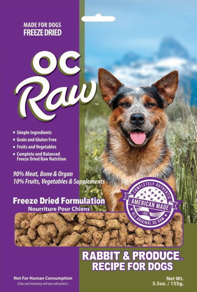 OC Raw Freeze-Dried Rabbit & Produce Rox