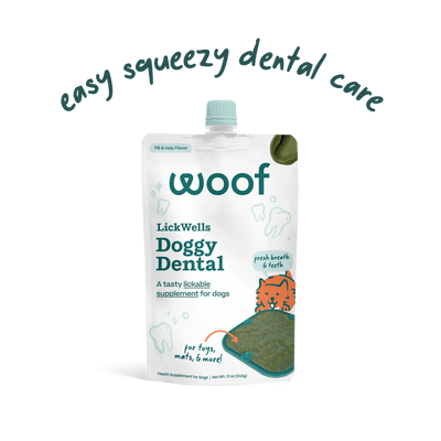 Woof Pet LickWells Doggy Dental Peanut Butter & Kelp 12 oz