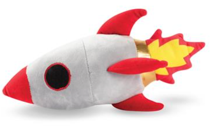 Fringe Rocket Ship Plush Dog Toy