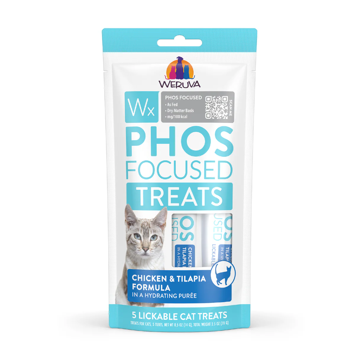 Weruva Wx Low Phosphorus Chicken & Tilapia Lickable Cat Treat .5 oz 5 pk