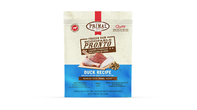 Primal Pronto Dog Raw Duck, Turkey & Fish 4lbs.