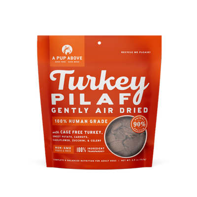 A Pup Above Air Dried Turkey Pilaf