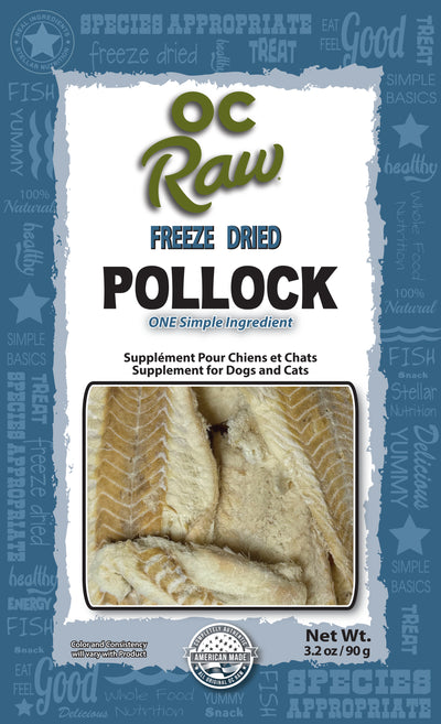 OC Raw Freeze Dried Pollock 3.2 oz.