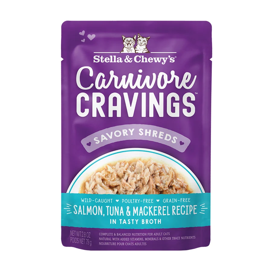 Stella & Chewy's Cat Carnivore Cravings Salmon, Tuna & Mackerel Pouch