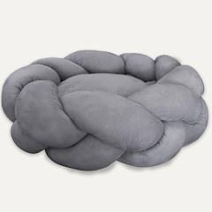 Goo-Eez Round Braided Suede Pet Bed