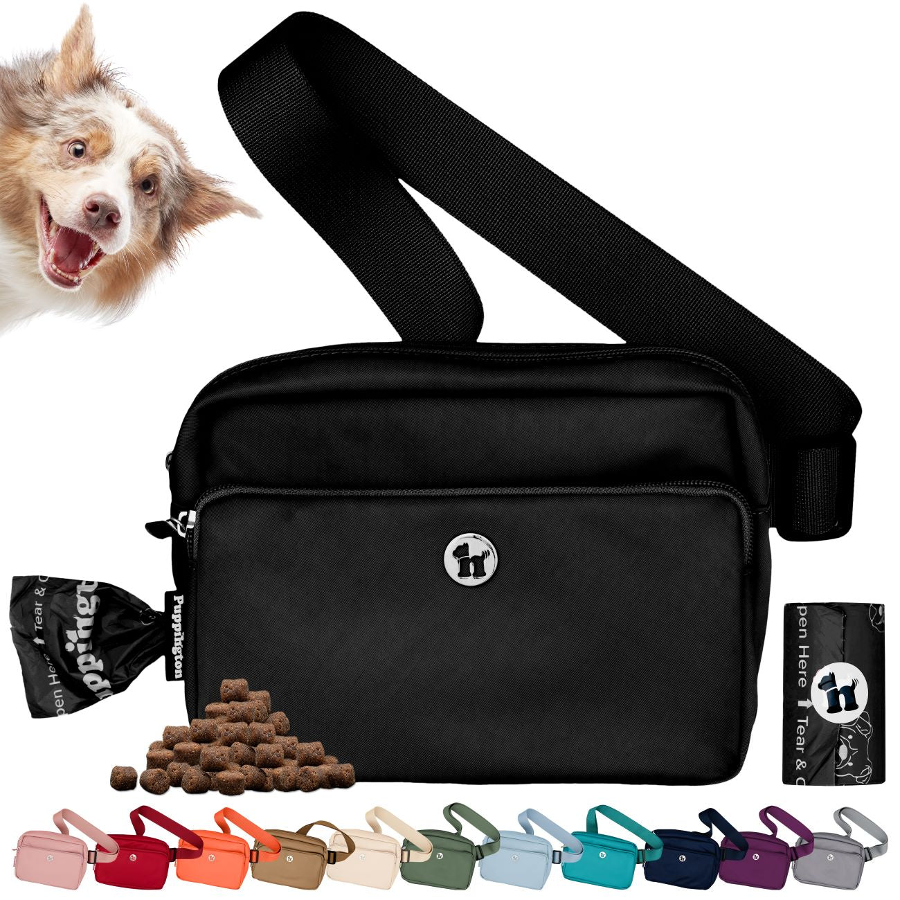 Puppington Dog Treat Pouch & Crossbody Dog Walk Bag