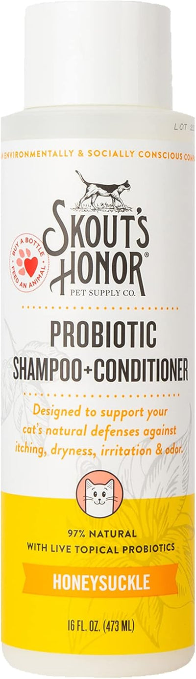 Skout's Honor Cat Probiotic Honeysuckle Shampoo & Conditioner 16 oz