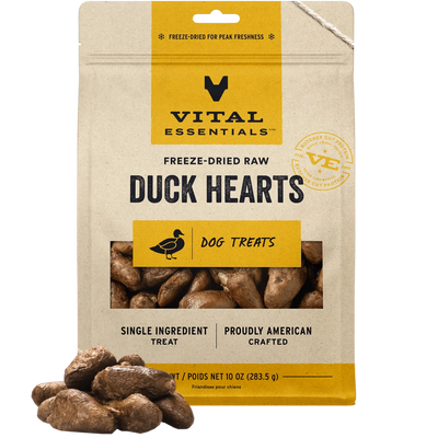 Vital Essentials Freeze Dried Duck Heart 10 oz.