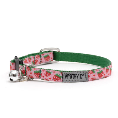 The Worthy Cat Collar Strawberries 10-12"