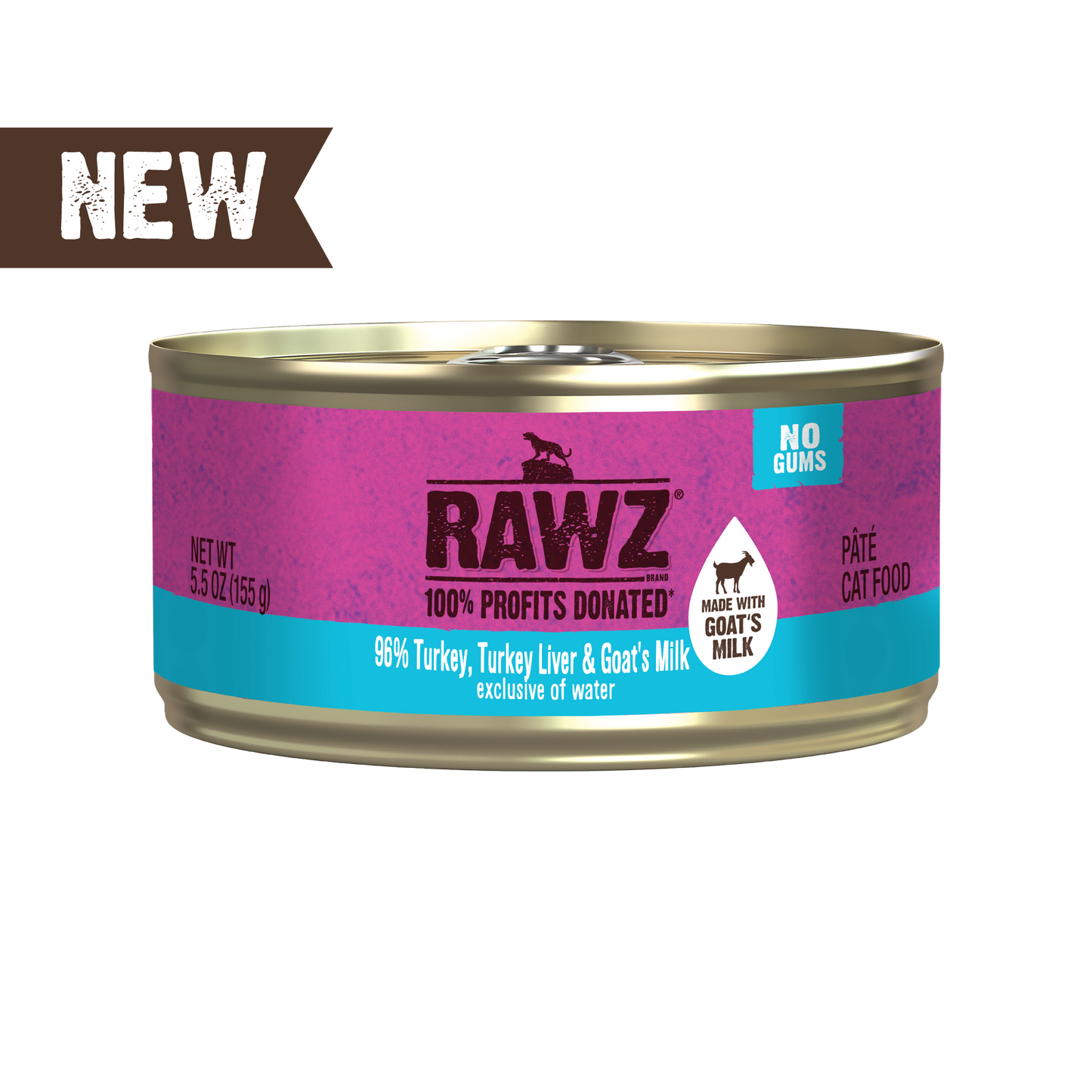 Rawz Cat 96% Turkey, Turkey Liver & Goat Milk Pate