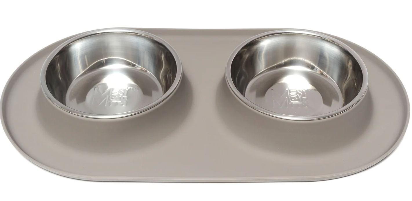 Messy Mutts Silicone Diner With Stainless Bowls