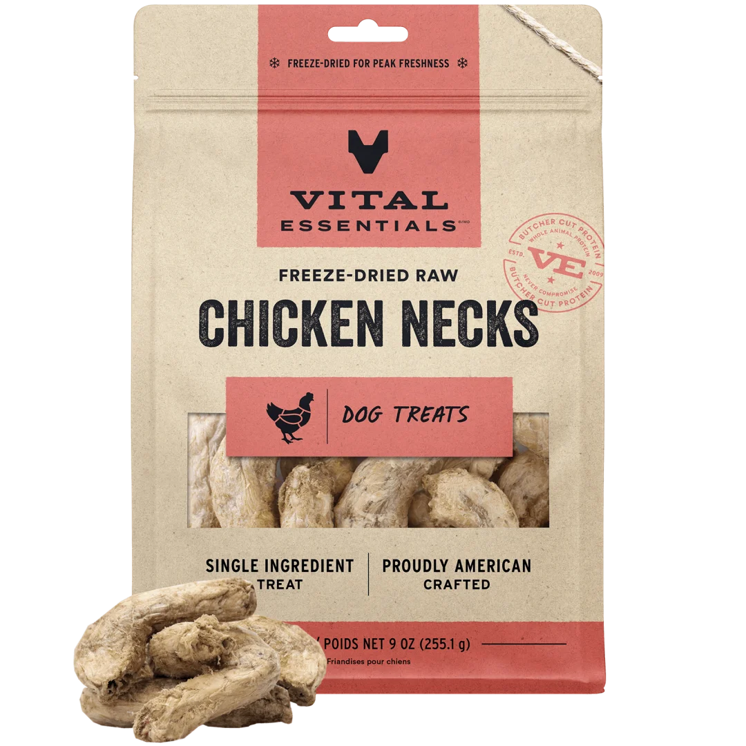 Vital Essentials Freeze Dried Chicken Neck 9 oz.