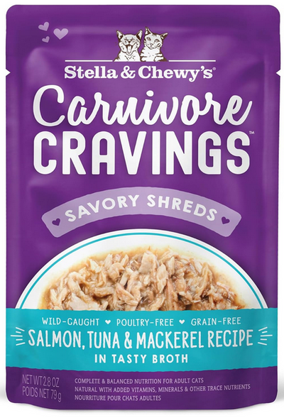 Stella & Chewy's Cat Carnivore Cravings Salmon, Tuna & Mackerel Pouch