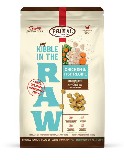 Primal Cat Kibble in the Raw Chicken & Fish