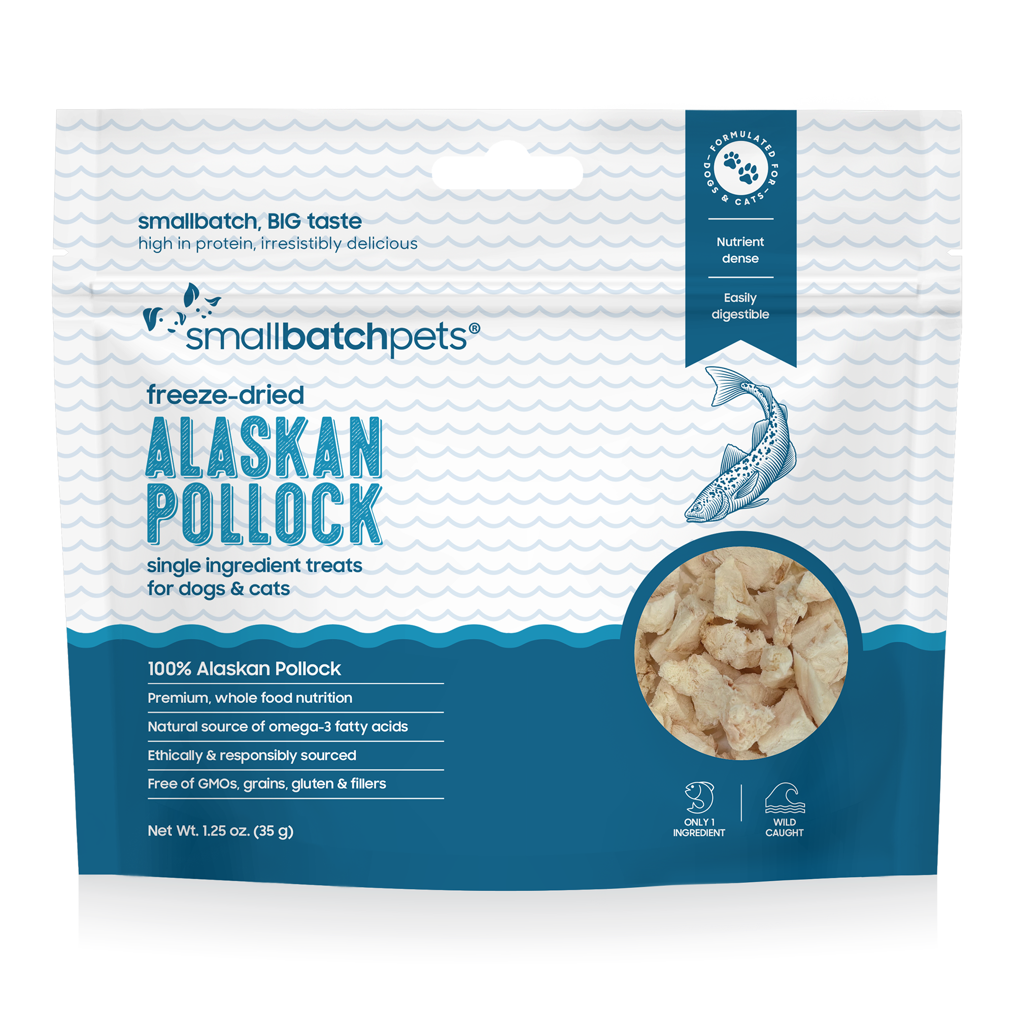 Small Batch Freeze Dried Pollock 1.25 oz – Healthy Pet Austin