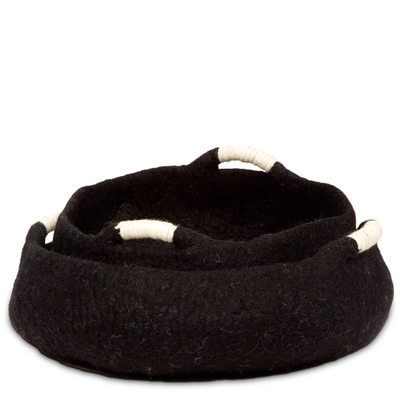 Karma Cat Wool Pet Basket With Handles