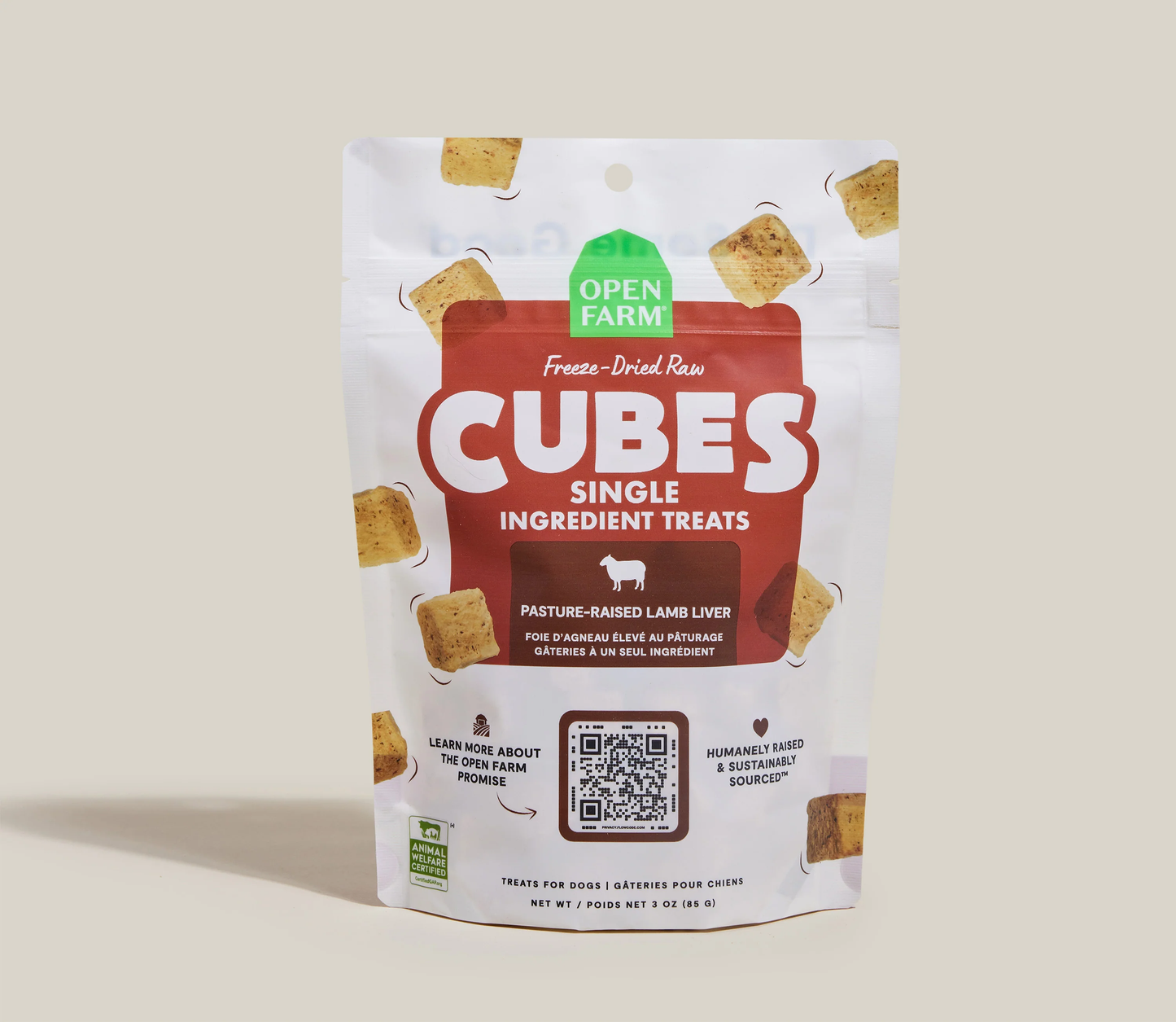 Open Farm Freeze Dried Cubes Lamb Liver 3 oz