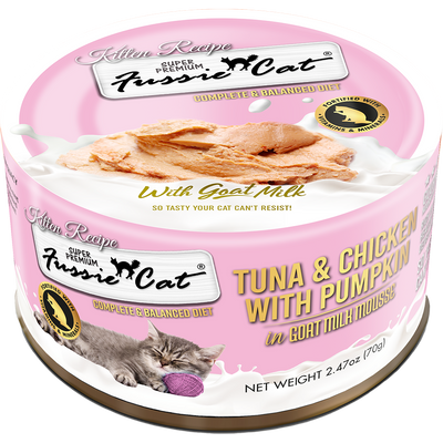Fussie Cat Premium Tuna & Chicken With Pumpkin in Goats Milk for Kitten