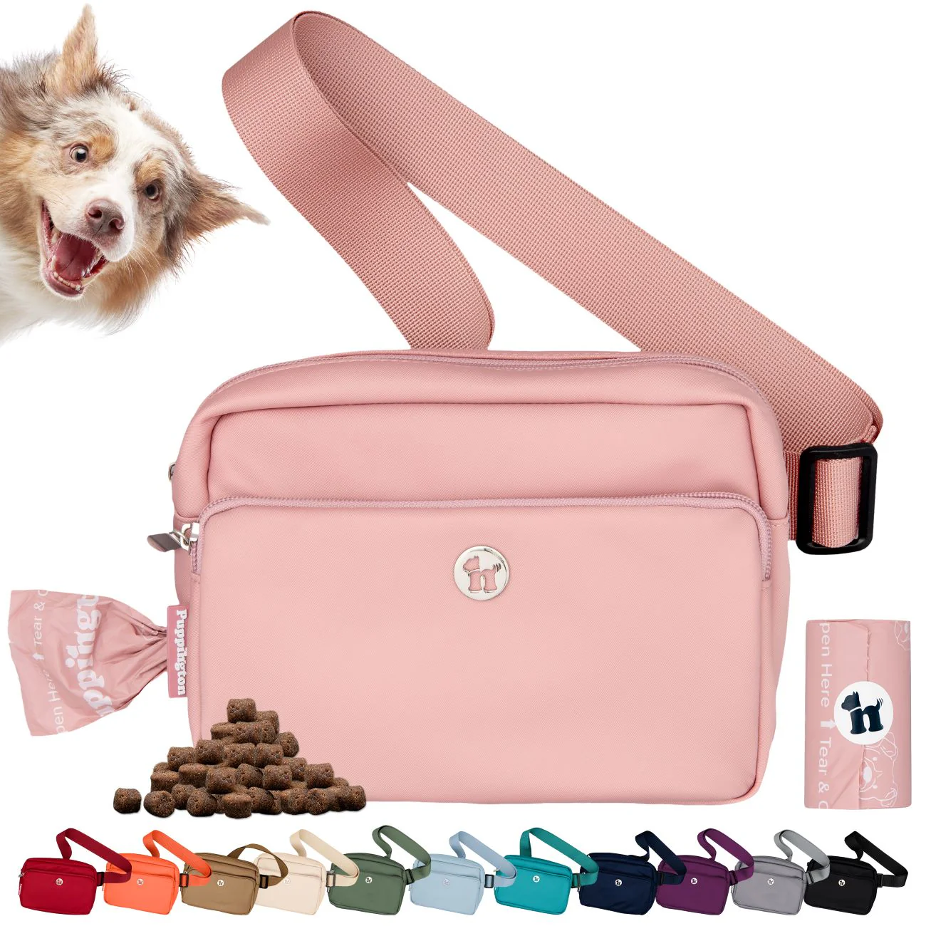 Puppington Dog Treat Pouch & Crossbody Dog Walk Bag