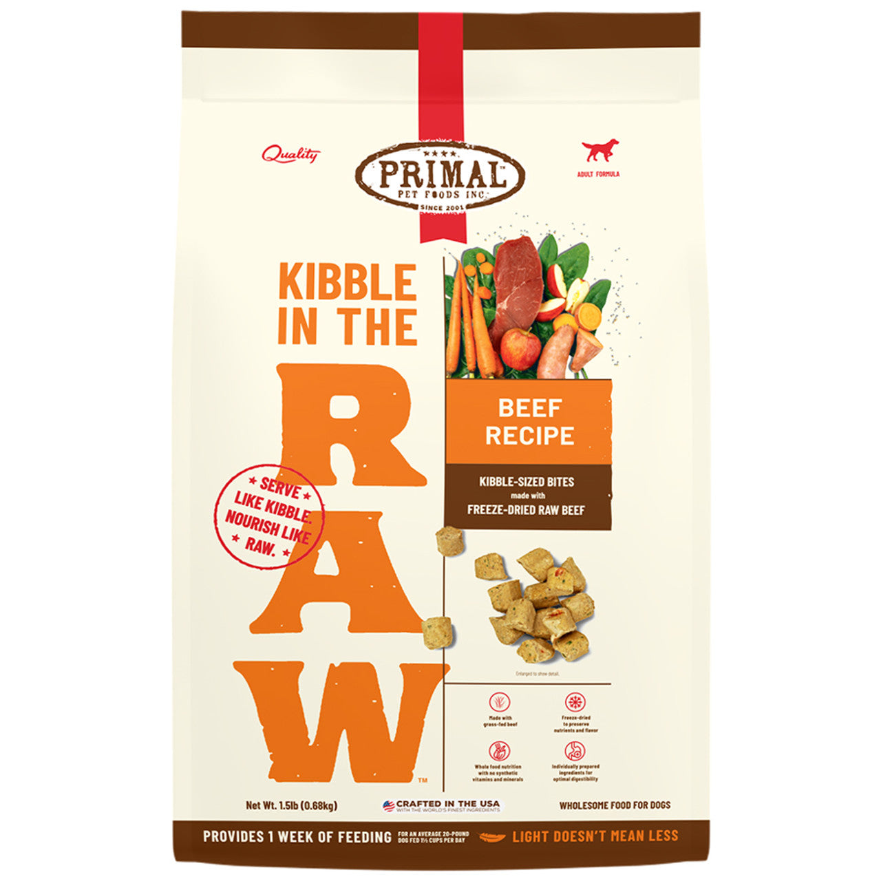 Primal Kibble in the Raw Beef