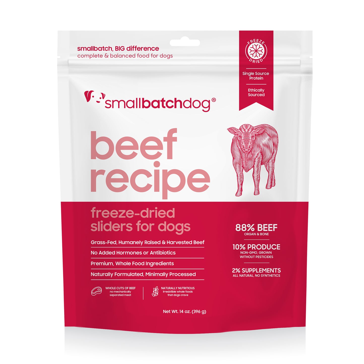 Small Batch Cat Freeze Dried  Meal Bites Beef 10 oz